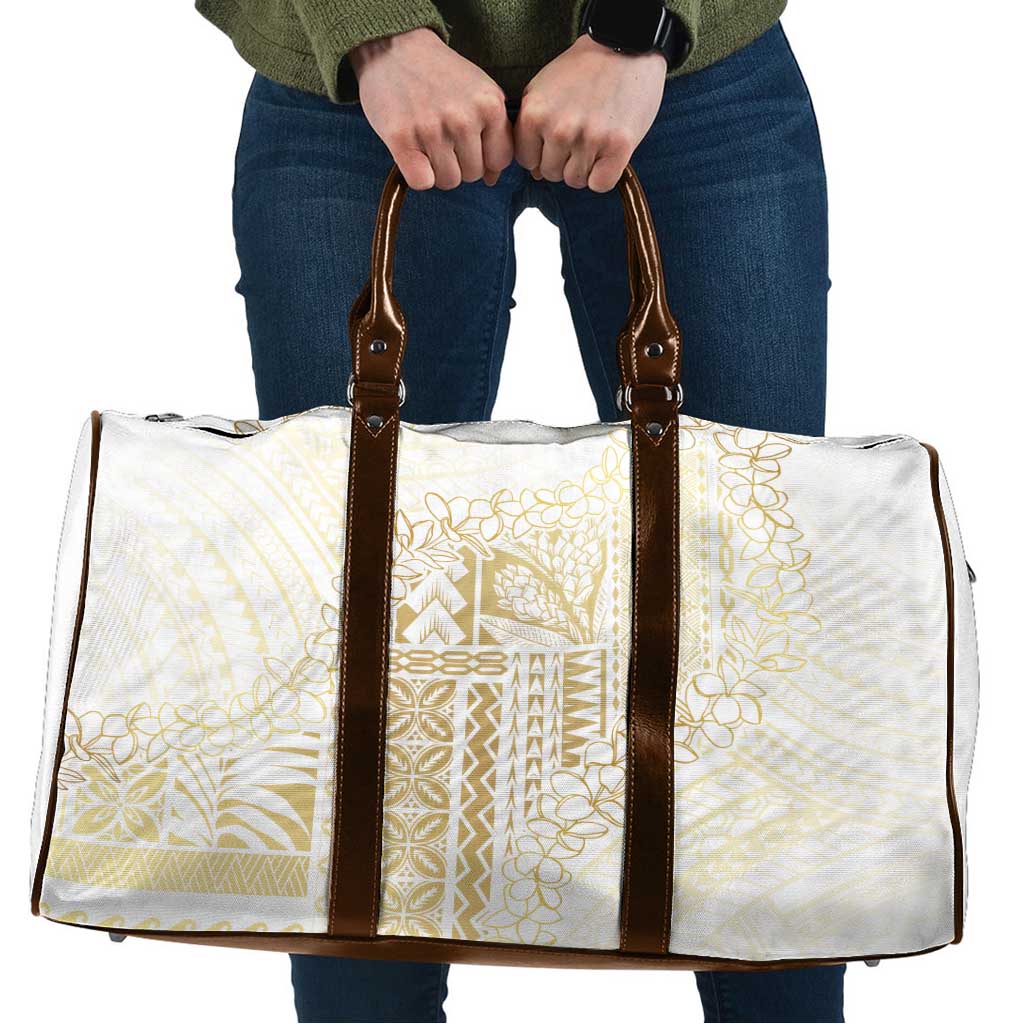 Samoa Lotu Tamaiti Mamanu Siapo Travel Bag Golden Plumeria - Polynesian Pride