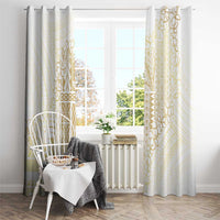 Samoa Lotu Tamaiti Mamanu Siapo Window Curtain Golden Plumeria - Polynesian Pride