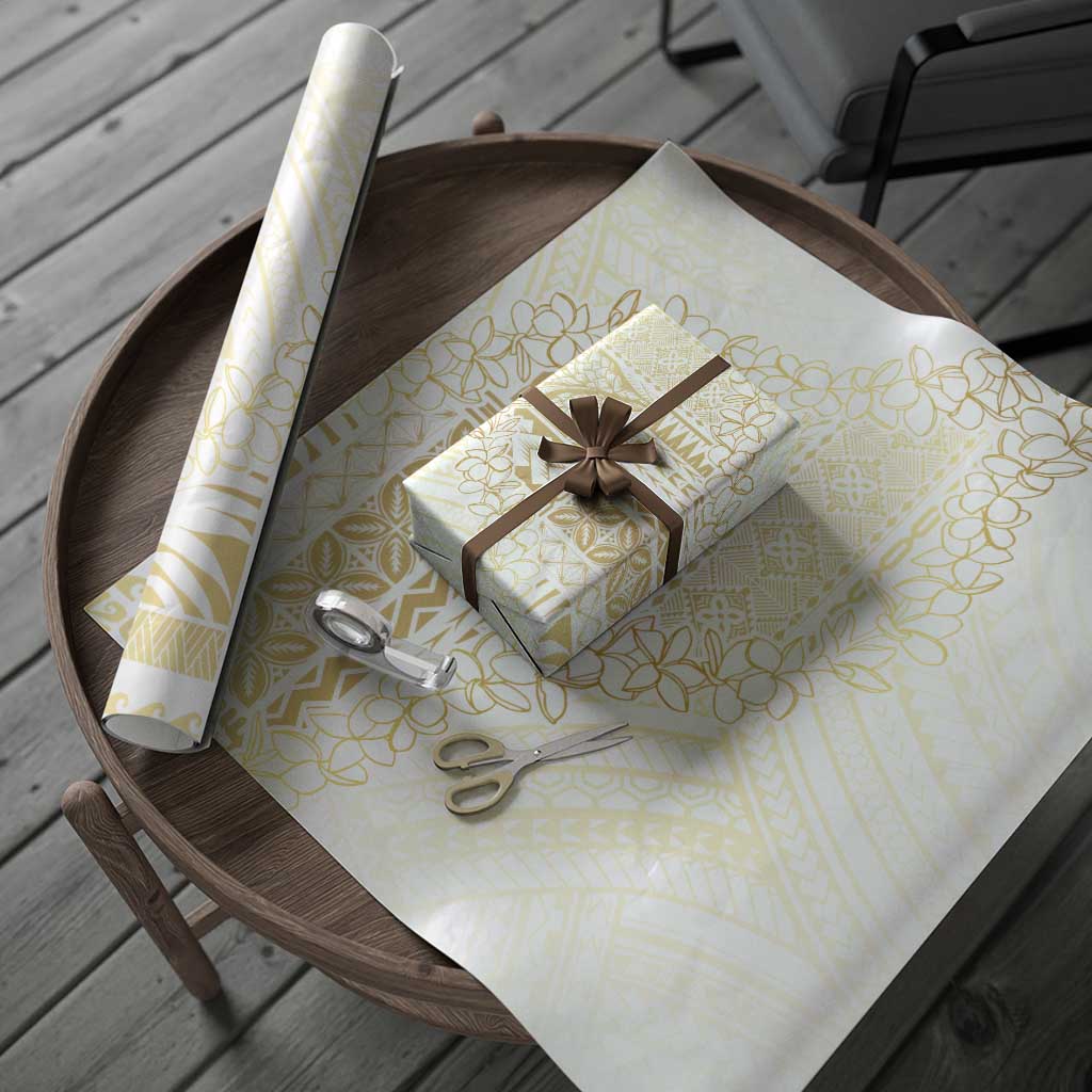 Samoa Lotu Tamaiti Mamanu Siapo Wrapping Paper Golden Plumeria
