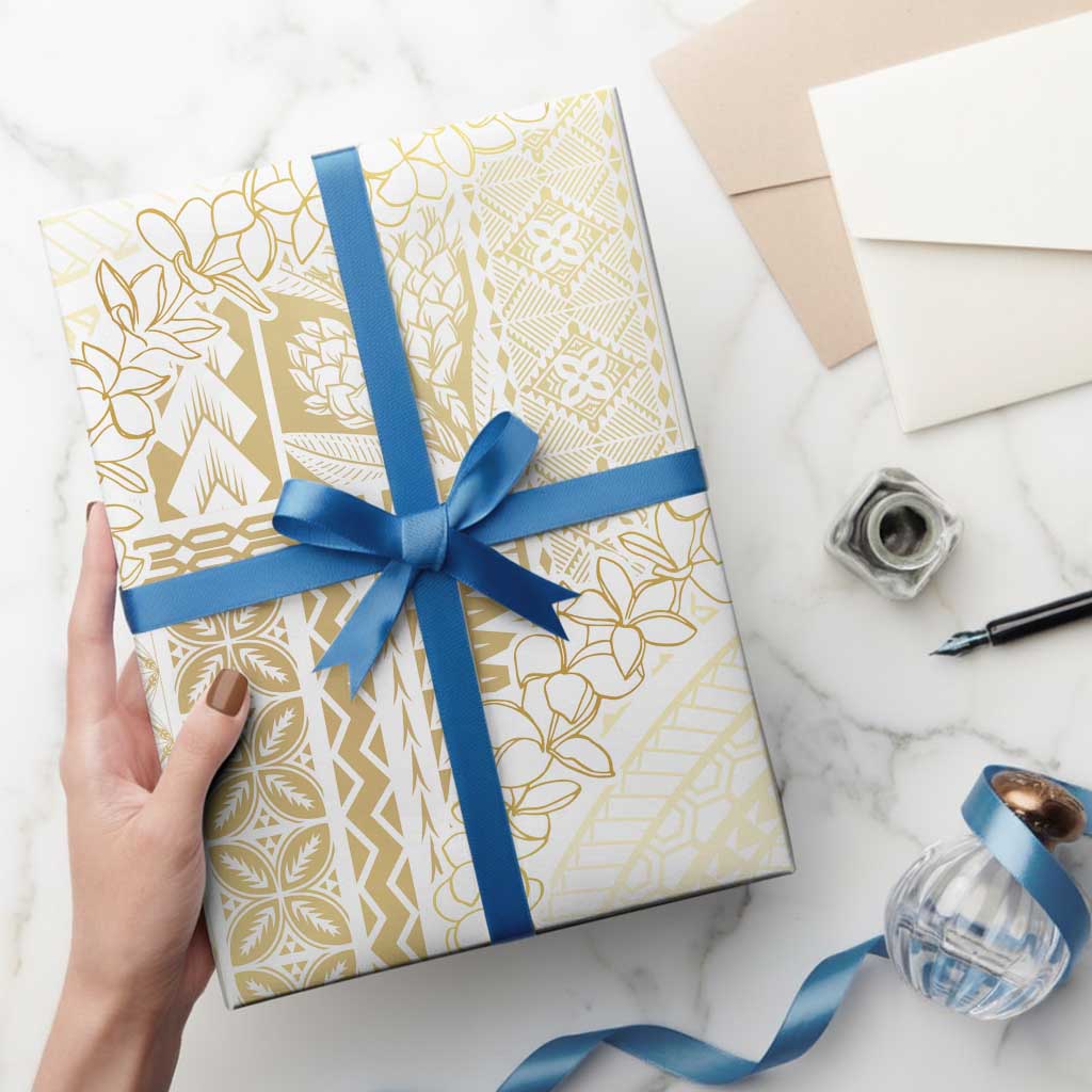 Samoa Lotu Tamaiti Mamanu Siapo Wrapping Paper Golden Plumeria