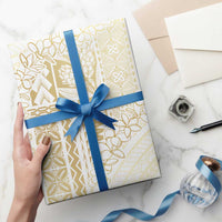 Samoa Lotu Tamaiti Mamanu Siapo Wrapping Paper Golden Plumeria
