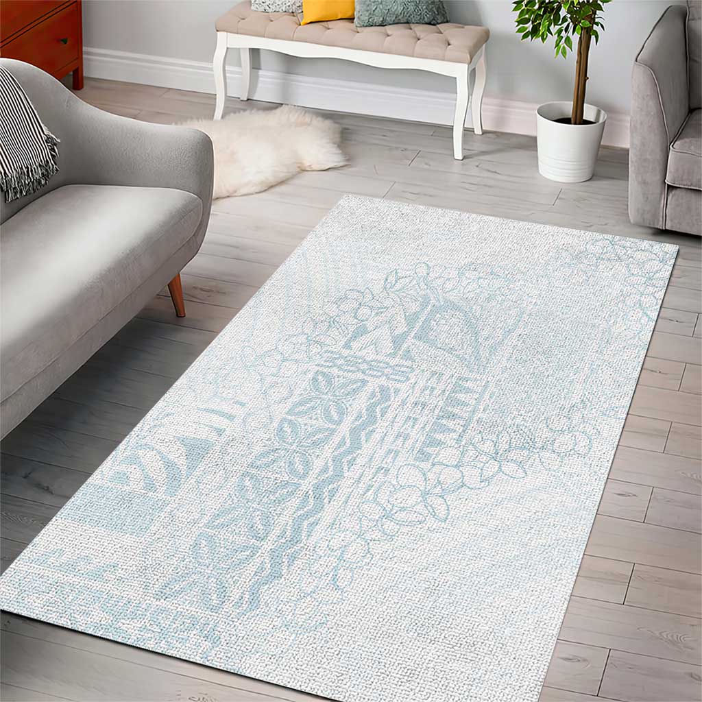Samoa Lotu Tamaiti Mamanu Siapo Area Rug Off White Plumeria LT7 - Polynesian Pride