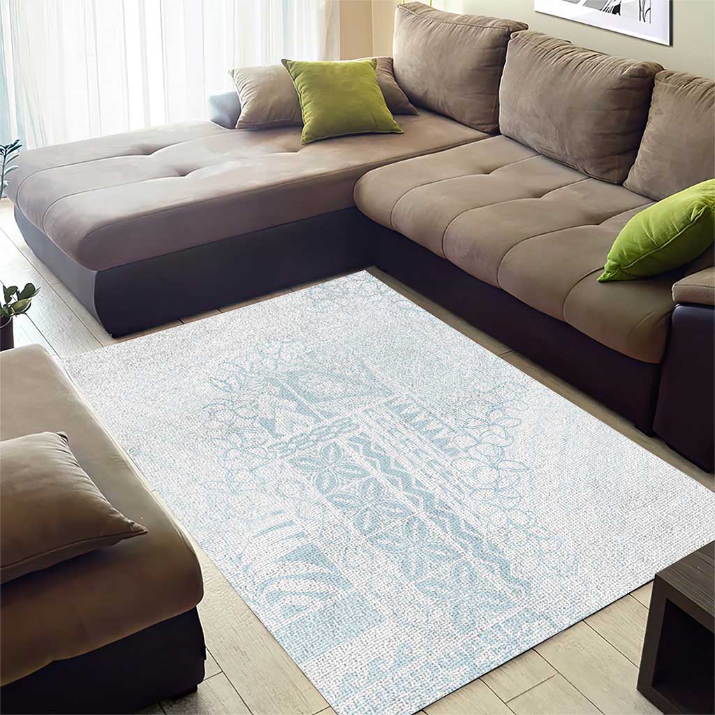 Samoa Lotu Tamaiti Mamanu Siapo Area Rug Off White Plumeria LT7 - Polynesian Pride