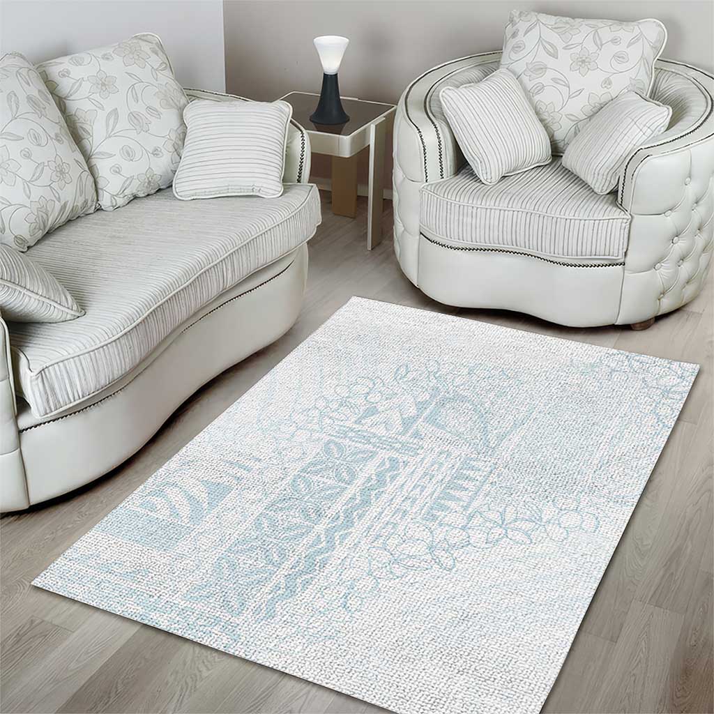 Samoa Lotu Tamaiti Mamanu Siapo Area Rug Off White Plumeria LT7 - Polynesian Pride