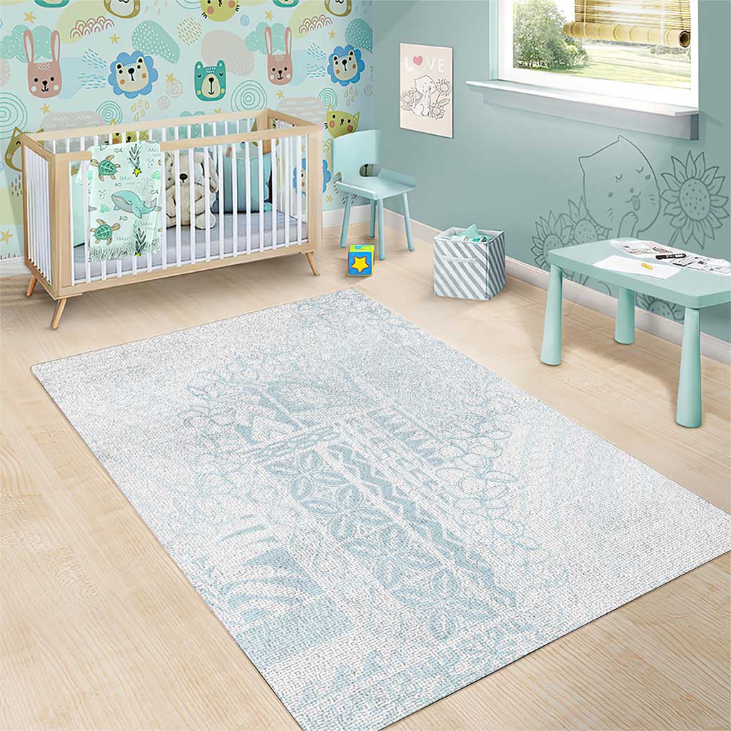 Samoa Lotu Tamaiti Mamanu Siapo Area Rug Off White Plumeria LT7 - Polynesian Pride