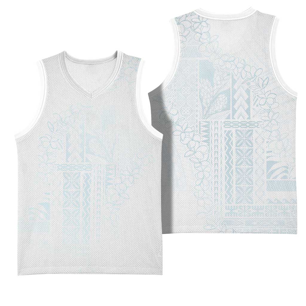 Samoa Lotu Tamaiti Mamanu Siapo Basketball Jersey Off White Plumeria - Polynesian Pride