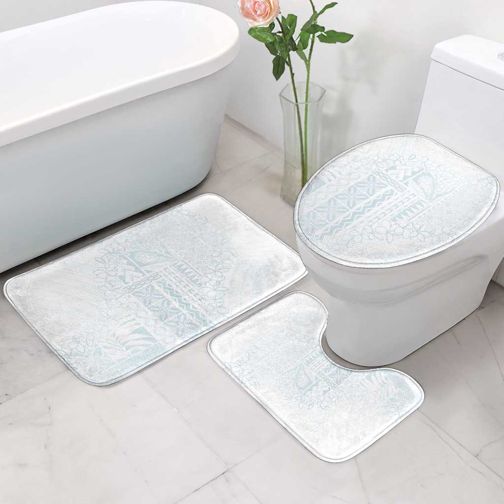 Samoa Lotu Tamaiti Mamanu Siapo Bathroom Set Off White Plumeria - Polynesian Pride