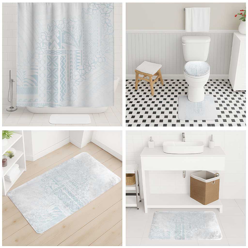 Samoa Lotu Tamaiti Mamanu Siapo Bathroom Set Off White Plumeria - Polynesian Pride