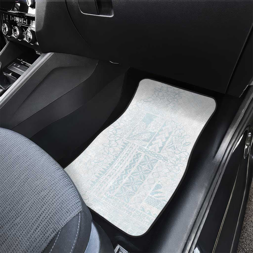 Samoa Lotu Tamaiti Mamanu Siapo Car Mats Off White Plumeria - Polynesian Pride