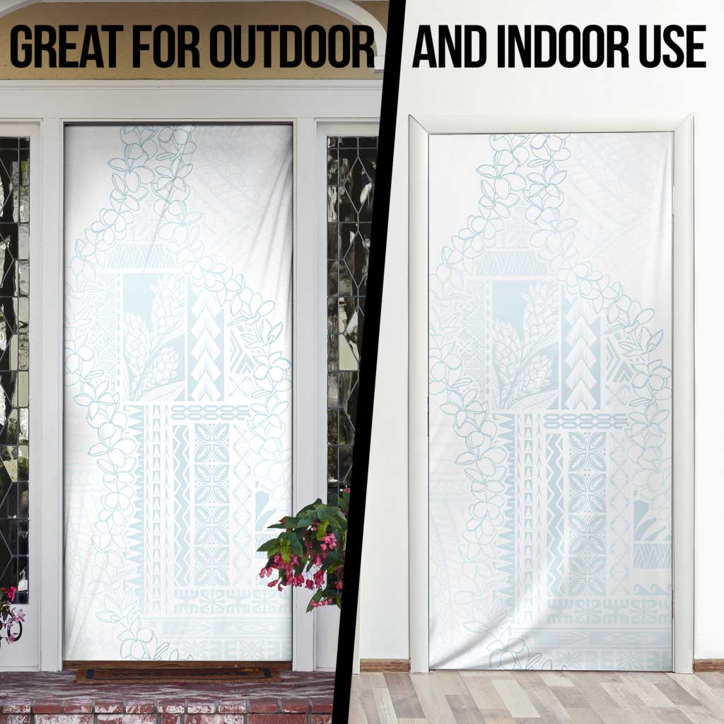 Samoa Lotu Tamaiti Mamanu Siapo Door Cover Off White Plumeria - Polynesian Pride