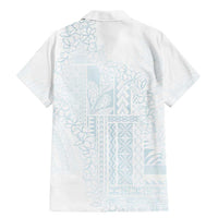 Samoa Lotu Tamaiti Mamanu Siapo Family Matching Mermaid Dress and Hawaiian Shirt Off White Plumeria LT7 - Polynesian Pride