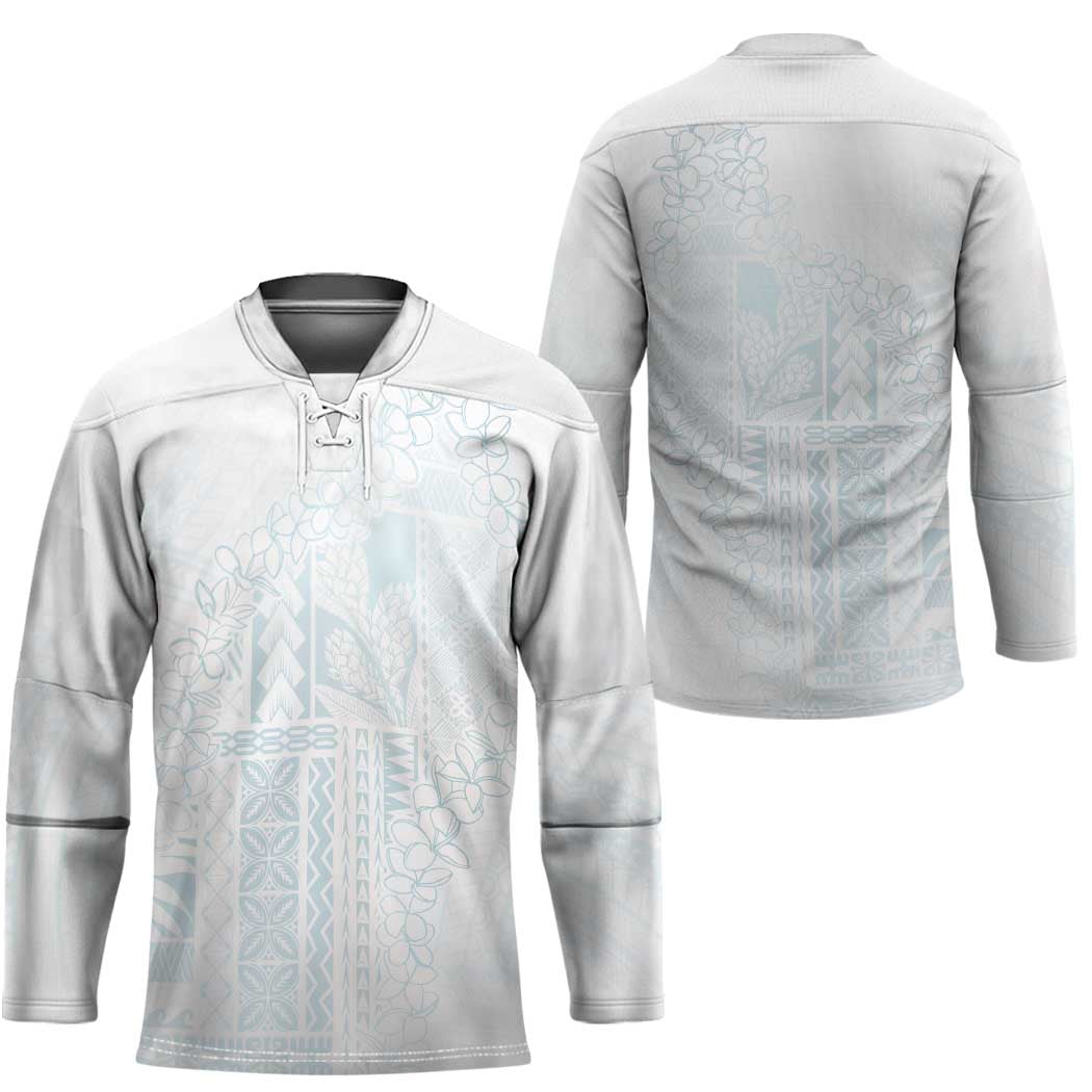 Samoa Lotu Tamaiti Mamanu Siapo Hockey Jersey Off White Plumeria - Polynesian Pride