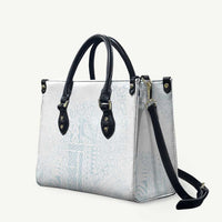 Samoa Lotu Tamaiti Mamanu Siapo Leather Bag Off White Plumeria - Polynesian Pride