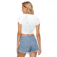 Samoa Lotu Tamaiti Mamanu Siapo Raglan Cropped T Shirt Off White Plumeria - Polynesian Pride
