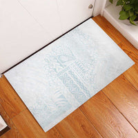 Samoa Lotu Tamaiti Mamanu Siapo Rubber Doormat Off White Plumeria - Polynesian Pride