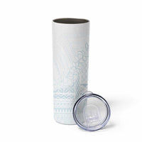 Samoa Lotu Tamaiti Mamanu Siapo Skinny Tumbler Off White Plumeria - Polynesian Pride