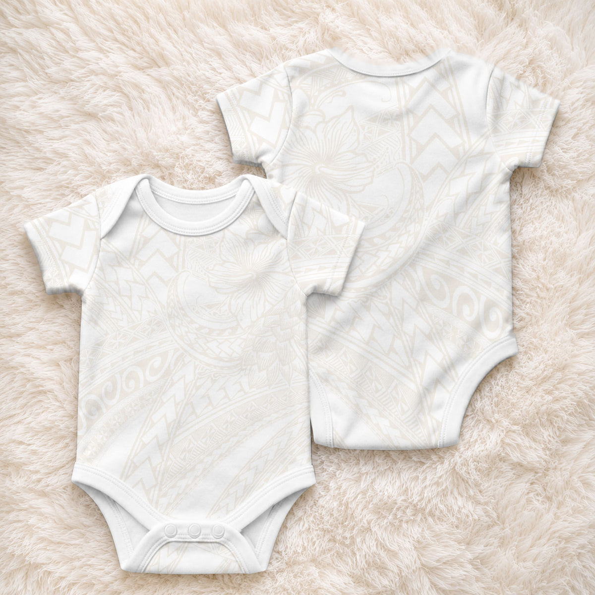 Samoa Lotu Tamaiti Ivory Baby Onesie Teuila Tatau LT7 - Polynesian Pride