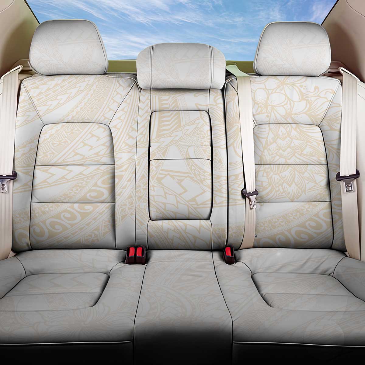 Samoa Lotu Tamaiti Ivory Back Car Seat Cover Teuila Tatau - Polynesian Pride