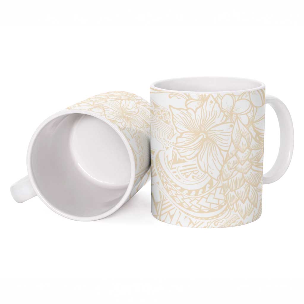 Samoa Lotu Tamaiti Ivory Ceramic Mug Teuila Tatau - Polynesian Pride