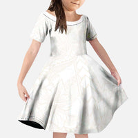 Samoa Lotu Tamaiti Ivory Family Matching Mermaid Dress and Hawaiian Shirt Teuila Tatau LT7 Daughter's Dress Ivory - Polynesian Pride