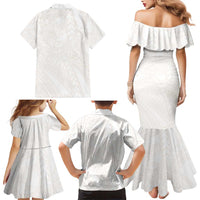 Samoa Lotu Tamaiti Ivory Family Matching Mermaid Dress and Hawaiian Shirt Teuila Tatau LT7 - Polynesian Pride
