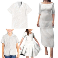 Samoa Lotu Tamaiti Ivory Family Matching Puletasi and Hawaiian Shirt Teuila Tatau LT7 - Polynesian Pride