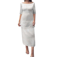 Samoa Lotu Tamaiti Ivory Family Matching Puletasi and Hawaiian Shirt Teuila Tatau LT7 Mom's Dress Ivory - Polynesian Pride
