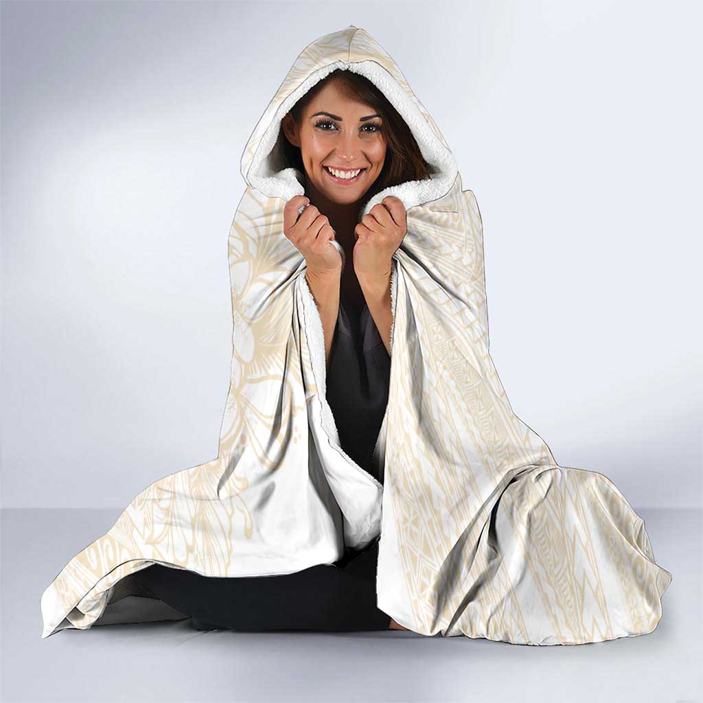 Samoa Lotu Tamaiti Ivory Hooded Blanket Teuila Tatau - Polynesian Pride