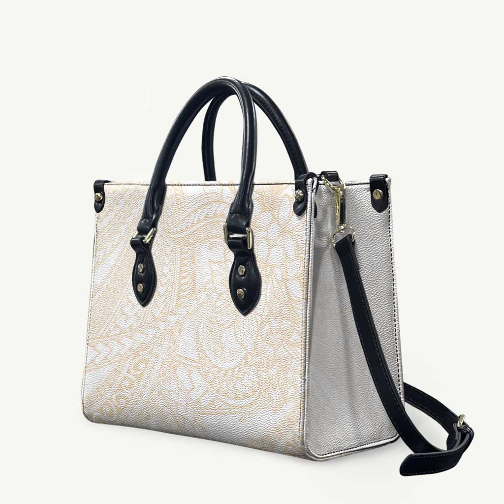 Samoa Lotu Tamaiti Ivory Leather Bag Teuila Tatau - Polynesian Pride