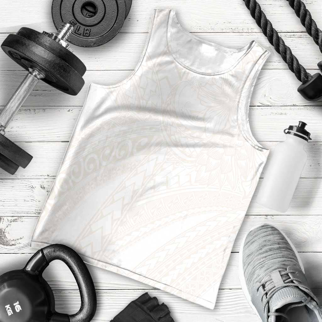 Samoa Lotu Tamaiti Ivory Men Tank Top Teuila Tatau - Polynesian Pride