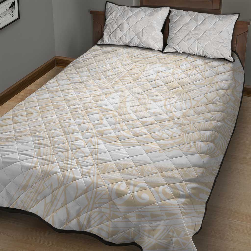 Samoa Lotu Tamaiti Ivory Quilt Bed Set Teuila Tatau - Polynesian Pride