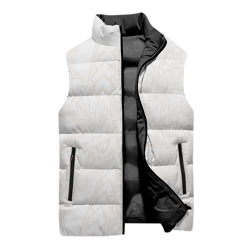 Samoa Lotu Tamaiti Ivory Sleeveless Puffer Jacket Teuila Tatau - Polynesian Pride