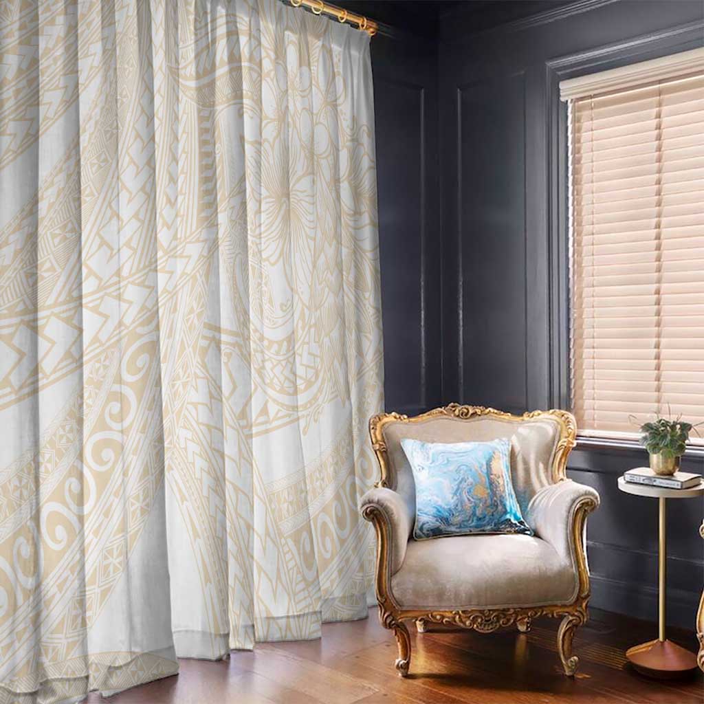 Samoa Lotu Tamaiti Ivory Window Curtain Teuila Tatau - Polynesian Pride
