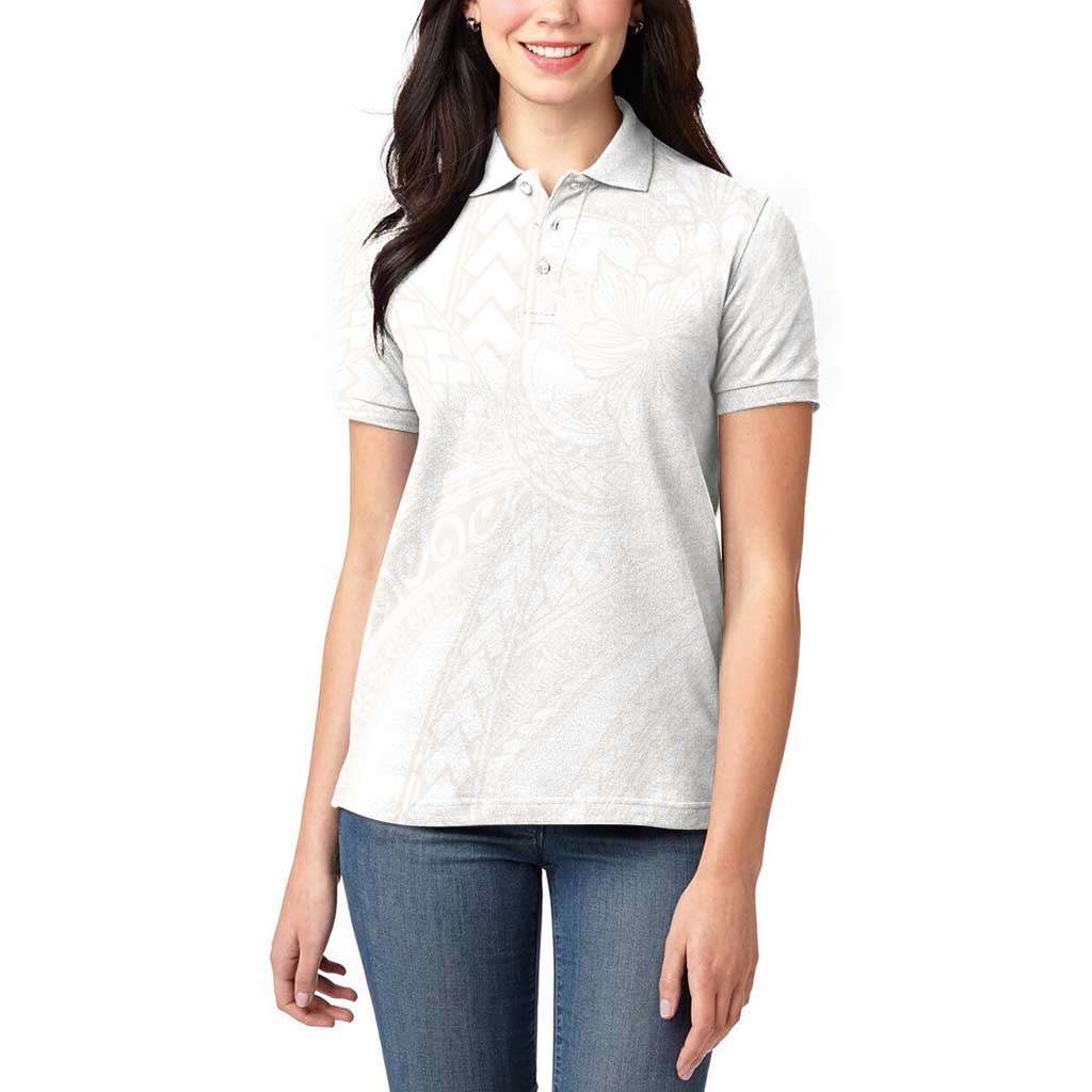Samoa Lotu Tamaiti Ivory Women Polo Shirt Teuila Tatau - Polynesian Pride