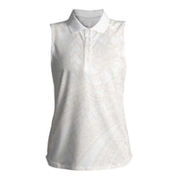 Samoa Lotu Tamaiti Ivory Women Sleeveless Polo Shirt Teuila Tatau - Polynesian Pride