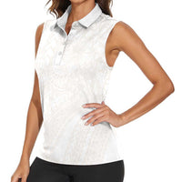 Samoa Lotu Tamaiti Ivory Women Sleeveless Polo Shirt Teuila Tatau - Polynesian Pride
