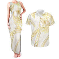 Samoa Lotu Tamaiti Gold Couples Matching Tank Maxi Dress and Hawaiian Shirt Teuila Tatau LT7 Gold - Polynesian Pride