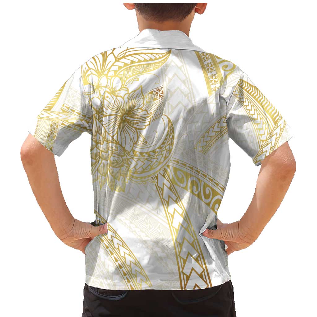 Samoa Lotu Tamaiti Gold Family Matching Mermaid Dress and Hawaiian Shirt Teuila Tatau LT7 - Polynesian Pride