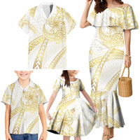 Samoa Lotu Tamaiti Gold Family Matching Mermaid Dress and Hawaiian Shirt Teuila Tatau LT7 - Polynesian Pride