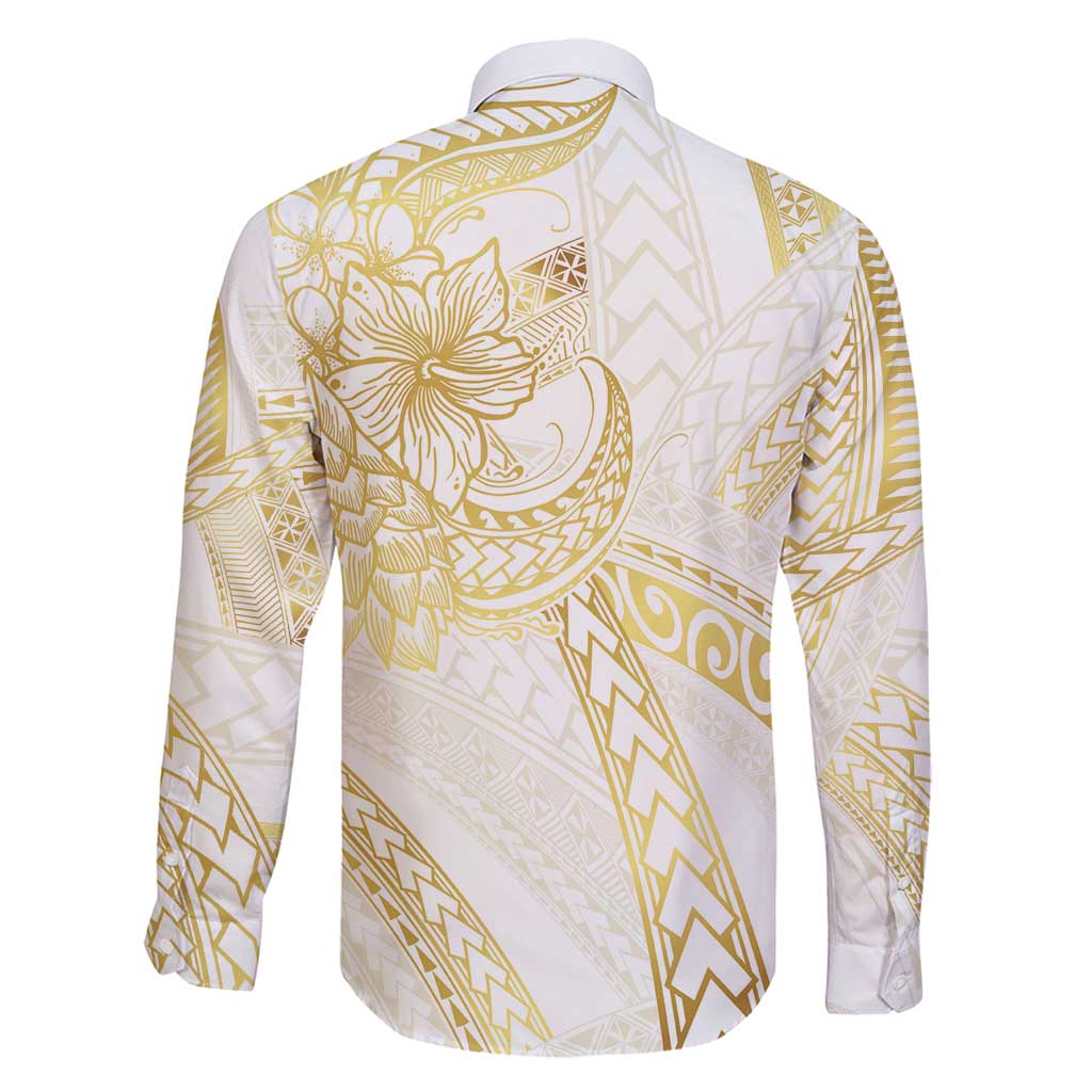Samoa Lotu Tamaiti Gold Family Matching Off Shoulder Maxi Dress and Hawaiian Shirt Teuila Tatau LT7 - Polynesian Pride