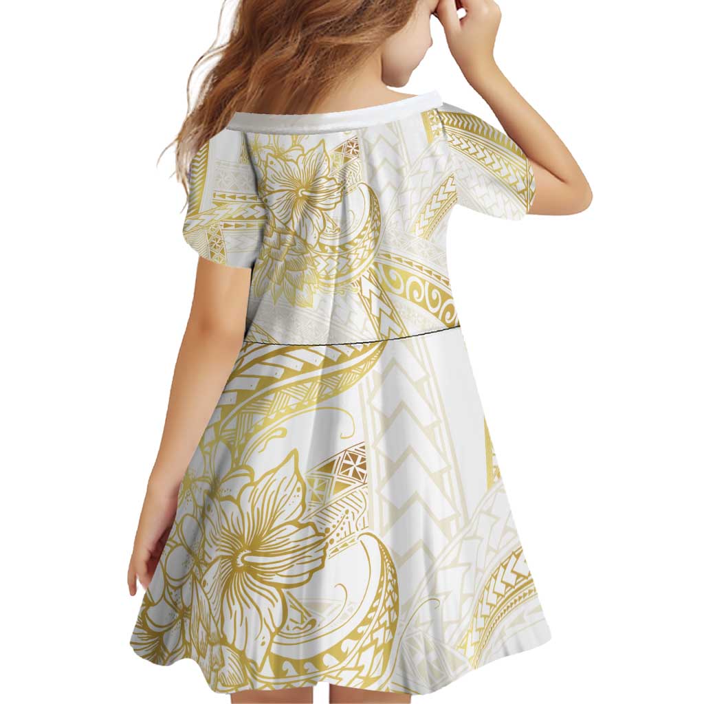 Samoa Lotu Tamaiti Gold Family Matching Off Shoulder Short Dress and Hawaiian Shirt Teuila Tatau LT7 - Polynesian Pride