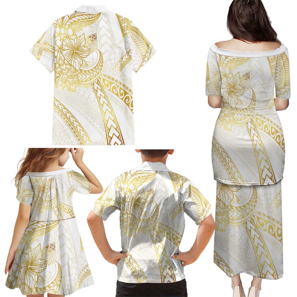 Samoa Lotu Tamaiti Gold Family Matching Puletasi and Hawaiian Shirt Teuila Tatau LT7 - Polynesian Pride