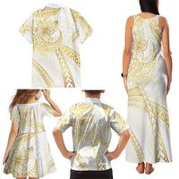 Samoa Lotu Tamaiti Gold Family Matching Tank Maxi Dress and Hawaiian Shirt Teuila Tatau LT7 - Polynesian Pride