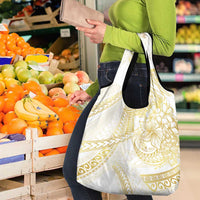 Samoa Lotu Tamaiti Gold Grocery Bag Teuila Tatau - Polynesian Pride