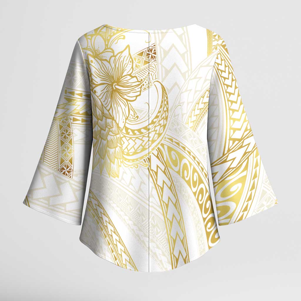 Samoa Lotu Tamaiti Gold Kimono Sleeve Blouse Teuila Tatau - Polynesian Pride