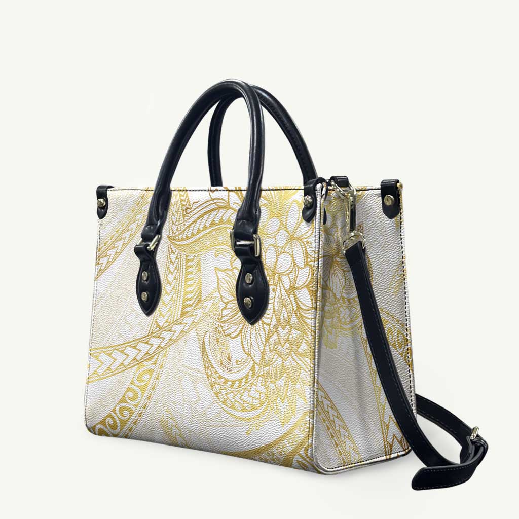Samoa Lotu Tamaiti Gold Leather Bag Teuila Tatau - Polynesian Pride