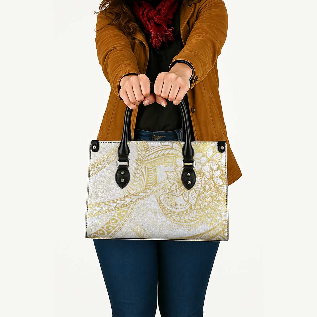 Samoa Lotu Tamaiti Gold Leather Bag Teuila Tatau - Polynesian Pride