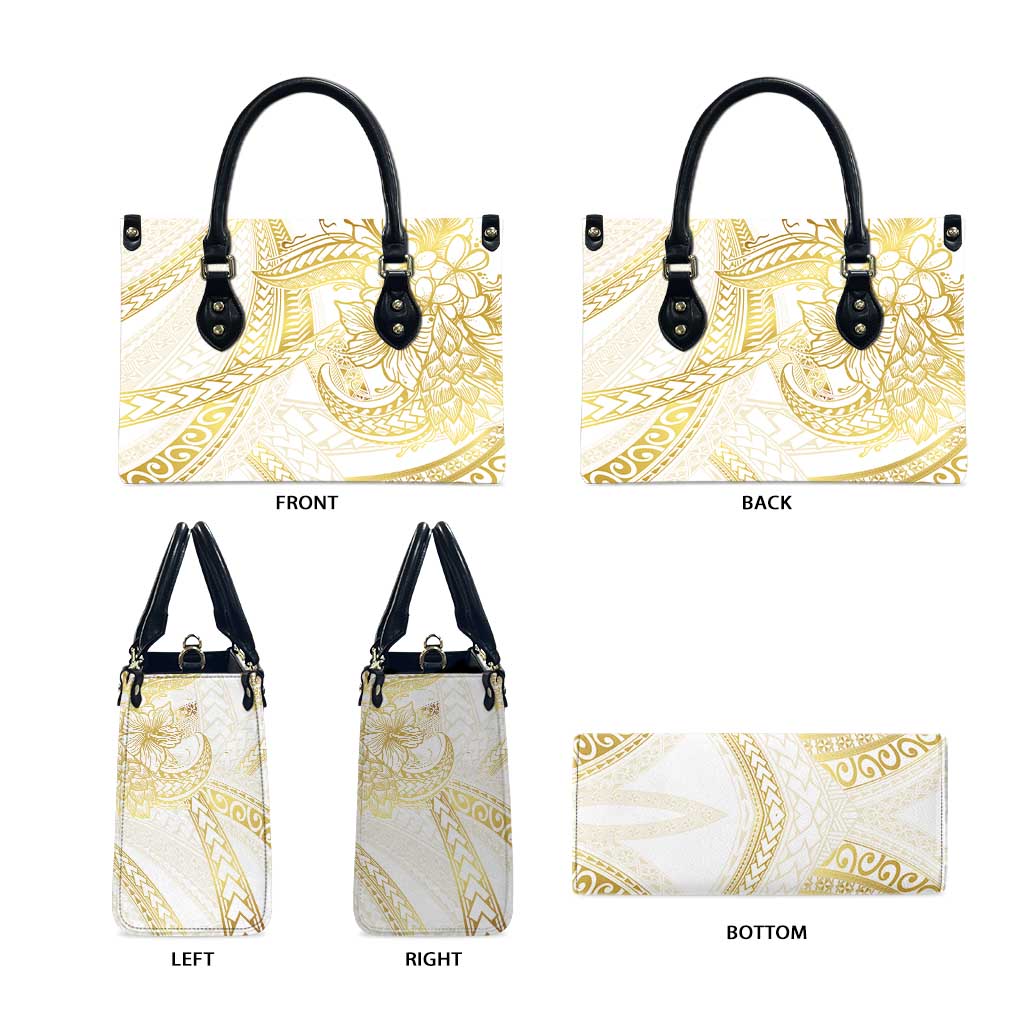 Samoa Lotu Tamaiti Gold Leather Bag Teuila Tatau - Polynesian Pride