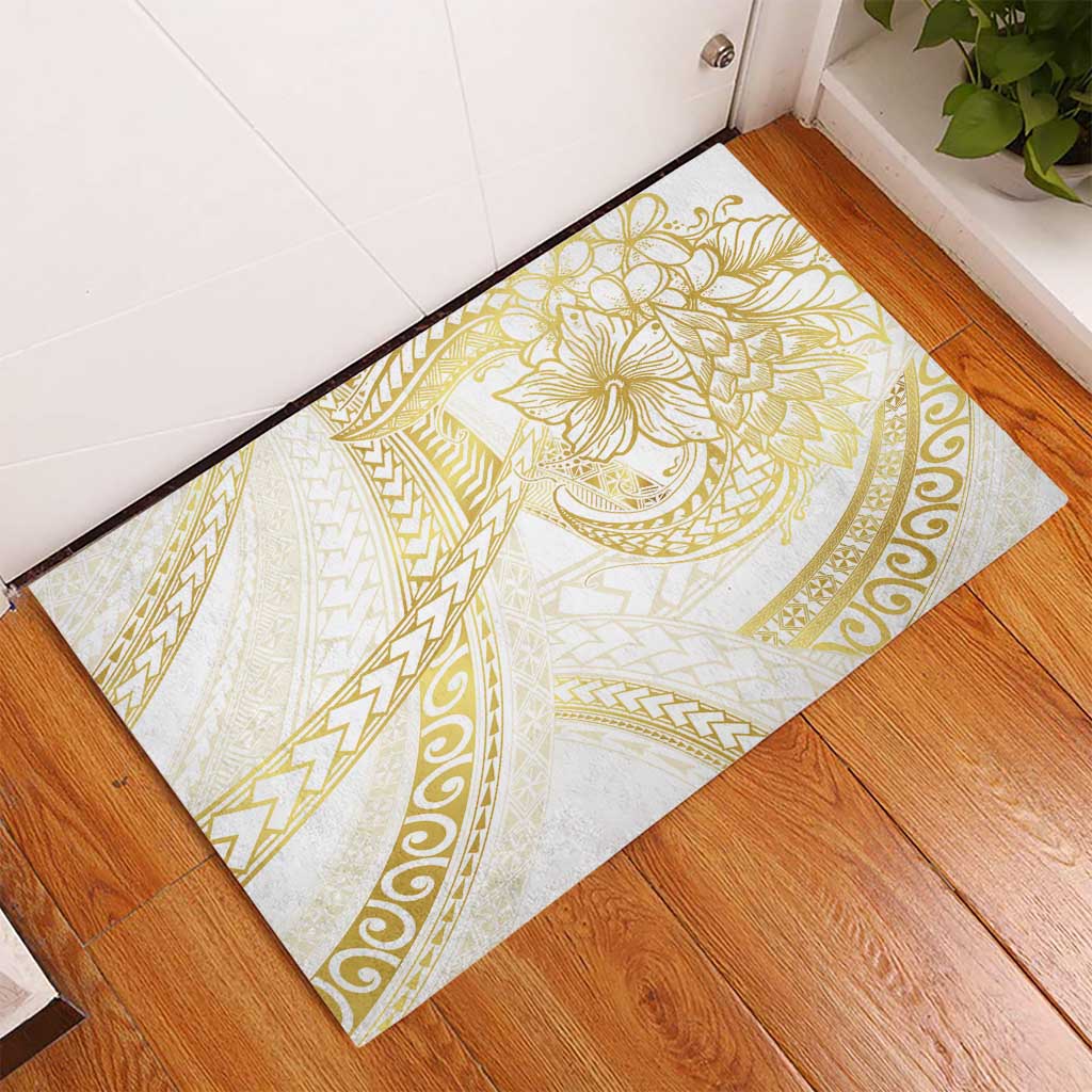 Samoa Lotu Tamaiti Gold Rubber Doormat Teuila Tatau - Polynesian Pride