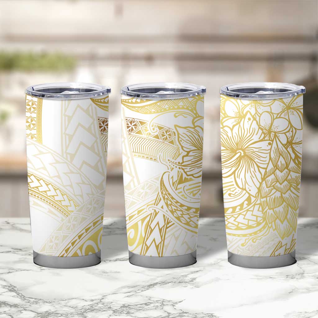Samoa Lotu Tamaiti Gold Tumbler Cup Teuila Tatau - Polynesian Pride